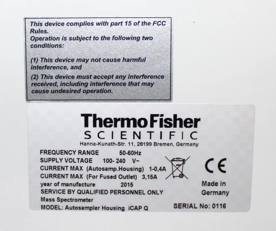 Thermo Fisher Autosampler Housing iCAP Q