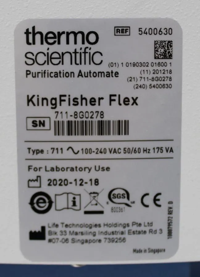 KingFisher  Flex Purification Automate  Type 711 R As-is, CLEARANCE!