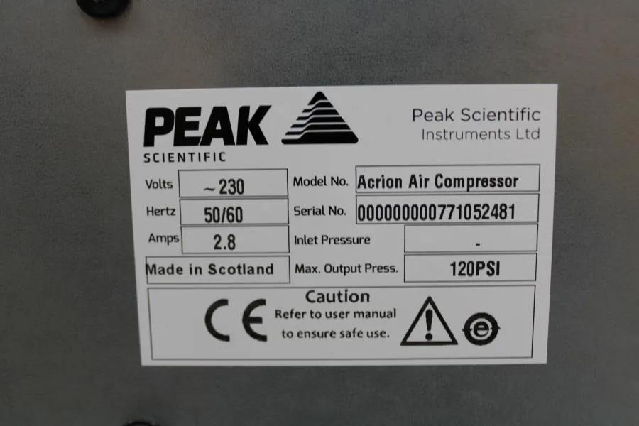 Peak Scientific Acrion N2 Nitrogen Generator(230V) As-is, CLEARANCE!