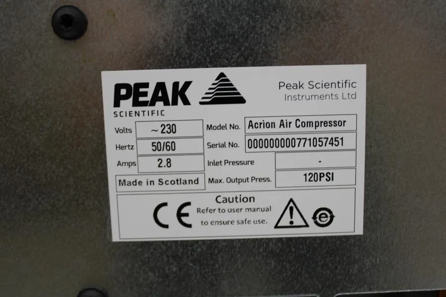Peak Scientific Acrion N2 Nitrogen Generator & Acr As-is, CLEARANCE!