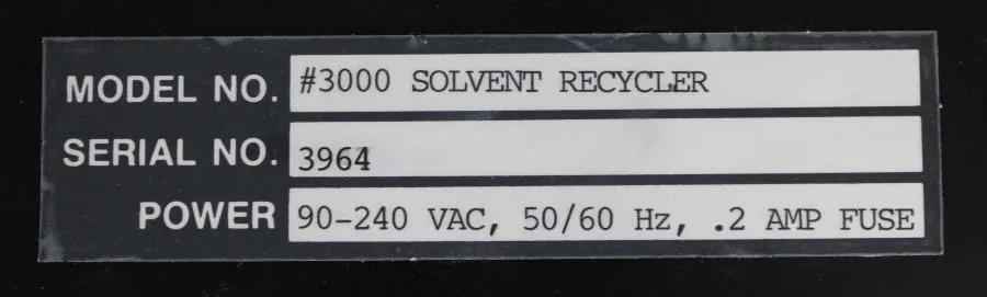 Alltech Solvent Recycler 3000 As-is, CLEARANCE!