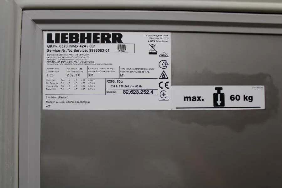 LIEBHERR  Refrigerator GKPv 6570, +1C, 6 shelfs, b As-is, CLEARANCE!