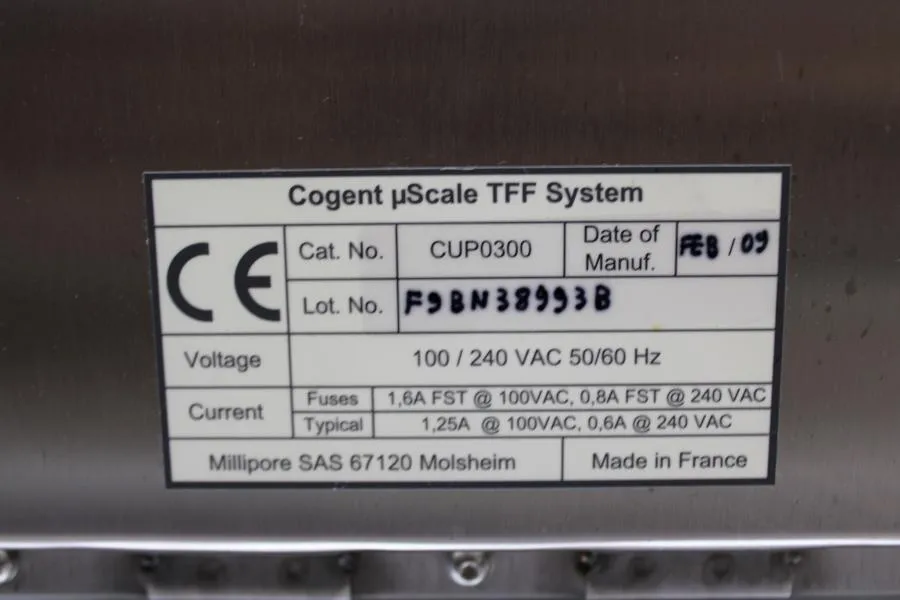 Millipore Cogent uScale Tangential Flow Filtration System P/N: CUP0300