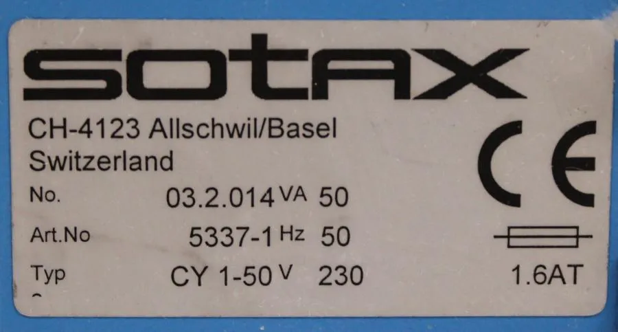 Sotax CY 1-50V Piston Pump As-is, CLEARANCE!