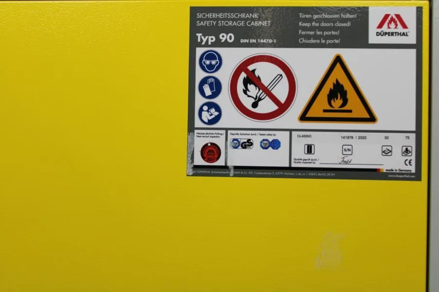 Duperthal Fire Resistant Safety Cabinet 29-201267- As-is, CLEARANCE!