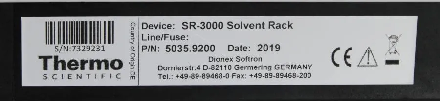 Thermo Scientific UltiMate 3000 SR-3000 Solvent Rack 5035.9200