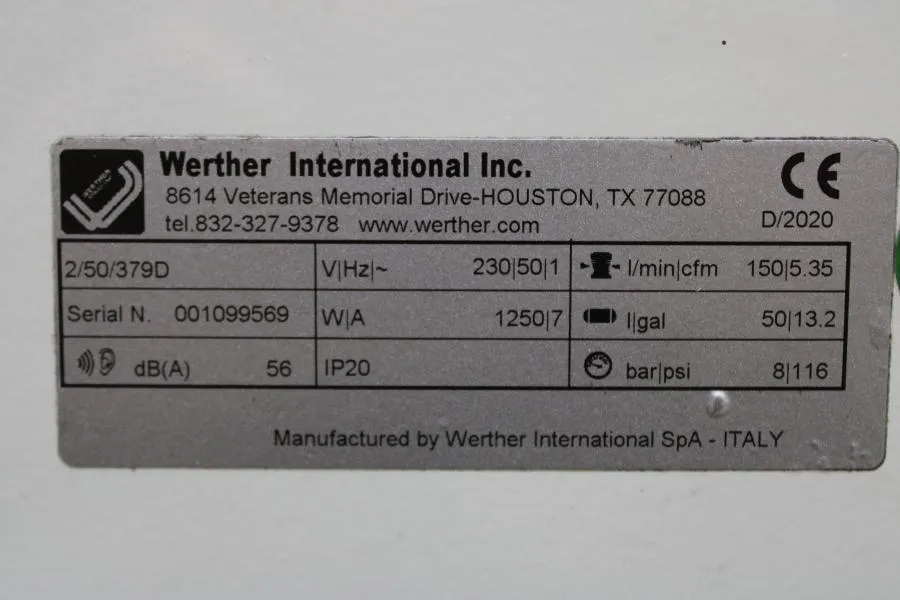 Werther International Compressor 2/50/379D