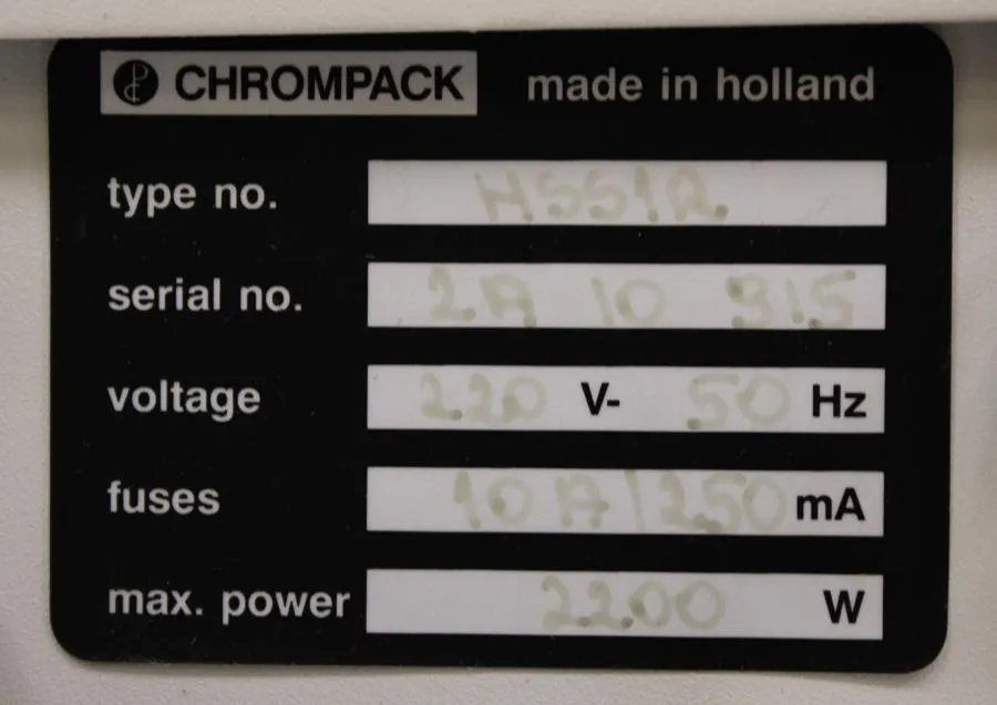 Varian Chrompack Hydrogen Safety System 1 HSS1R As-is, CLEARANCE!