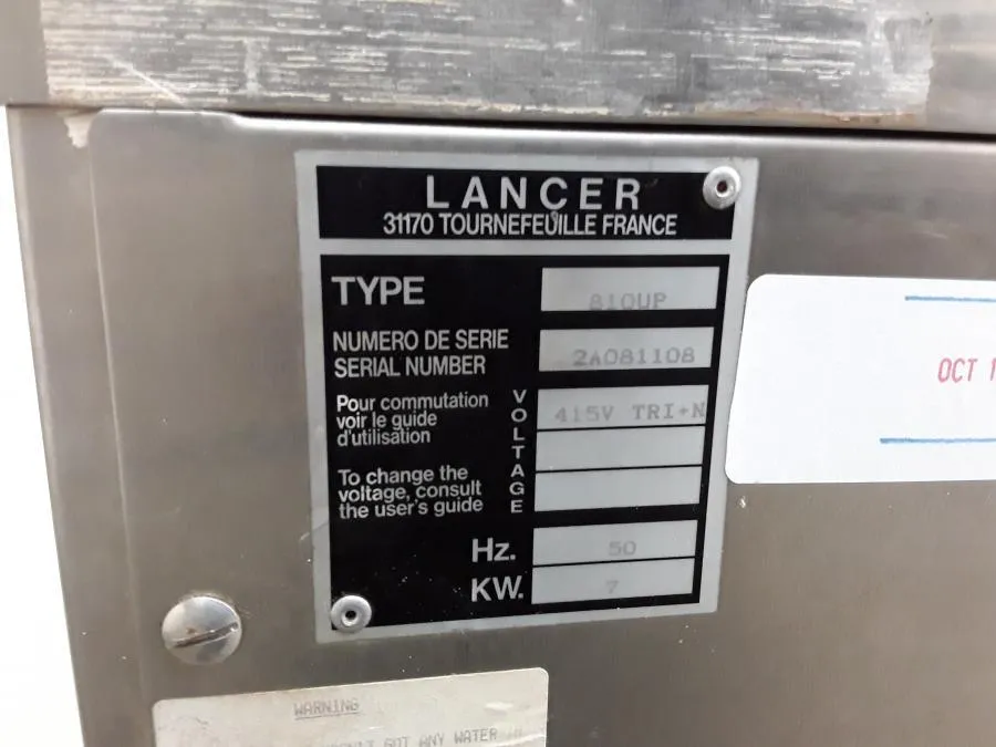 Lancer 810UP Free Standing Laboratory Glassware Wa As-is, CLEARANCE!