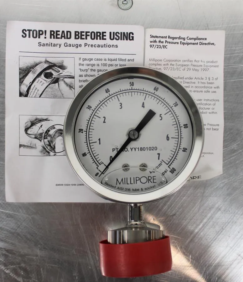 Millipore  Retentate Holder+Sanitary Pressure Gauge 0-7 bar (0-100 psi)
