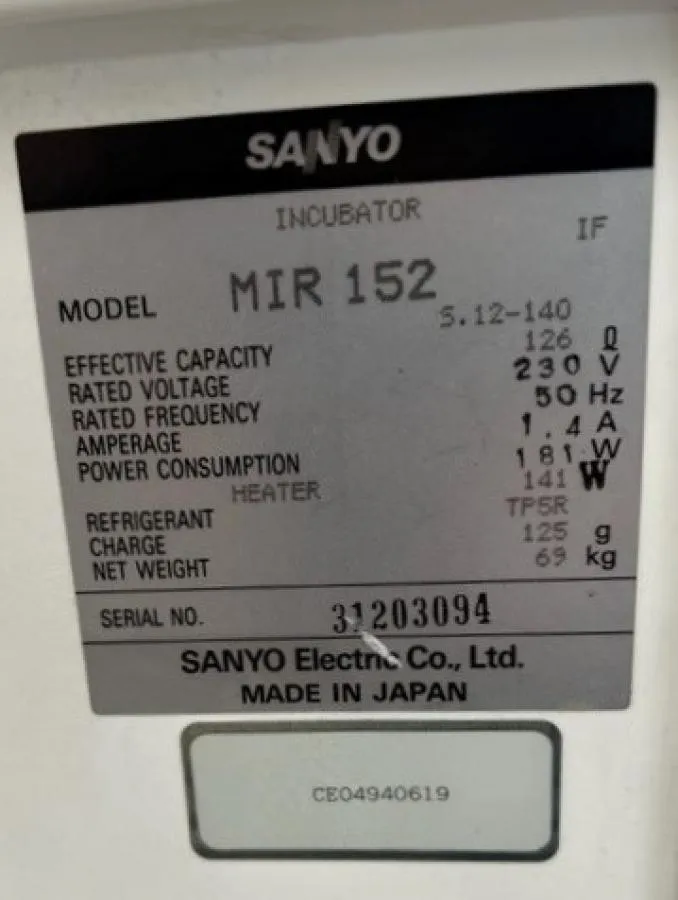 Sanyo MIR 152 Incubator CLEARANCE!