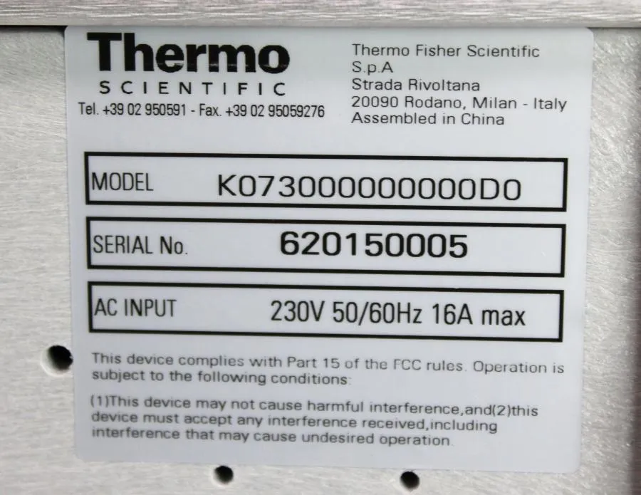 Thermo Scientific Trace GC Ultra PN K073000000000D0