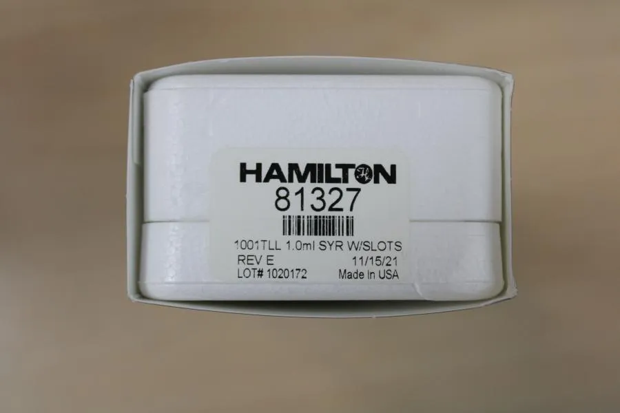 Hamilton 1001TLL 1.0ml Syringe W/SLOTS 81327 As-is, CLEARANCE!
