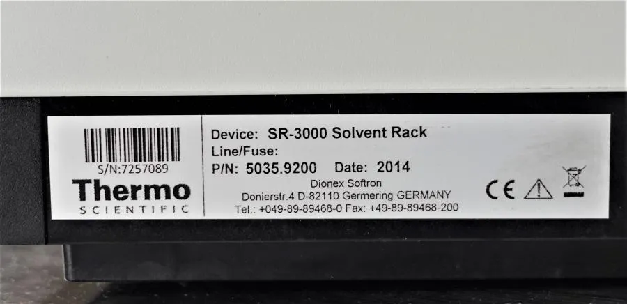 Thermo Dionex UltiMate 3000 Solvant Rack SR-3000 5035.9200