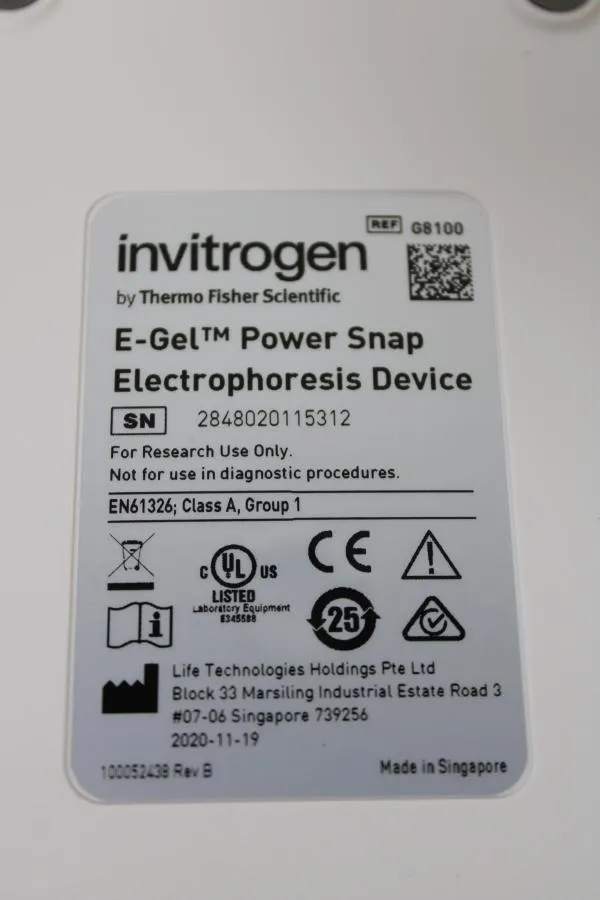 E-Gel Power Snap Electrophoresis Device G8100