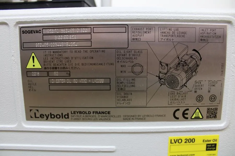 Leybold SOGEVAC SV65BIFC 960465V013001 As-is, CLEARANCE!