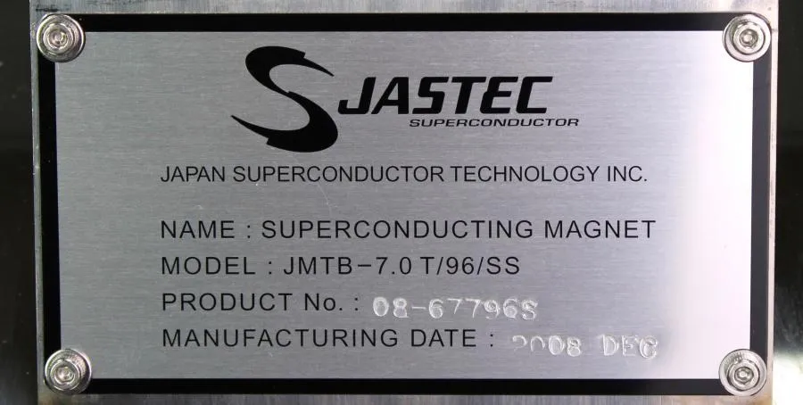 JASTEC Superconducting Magnet JMTB-7.0 T/96/SS