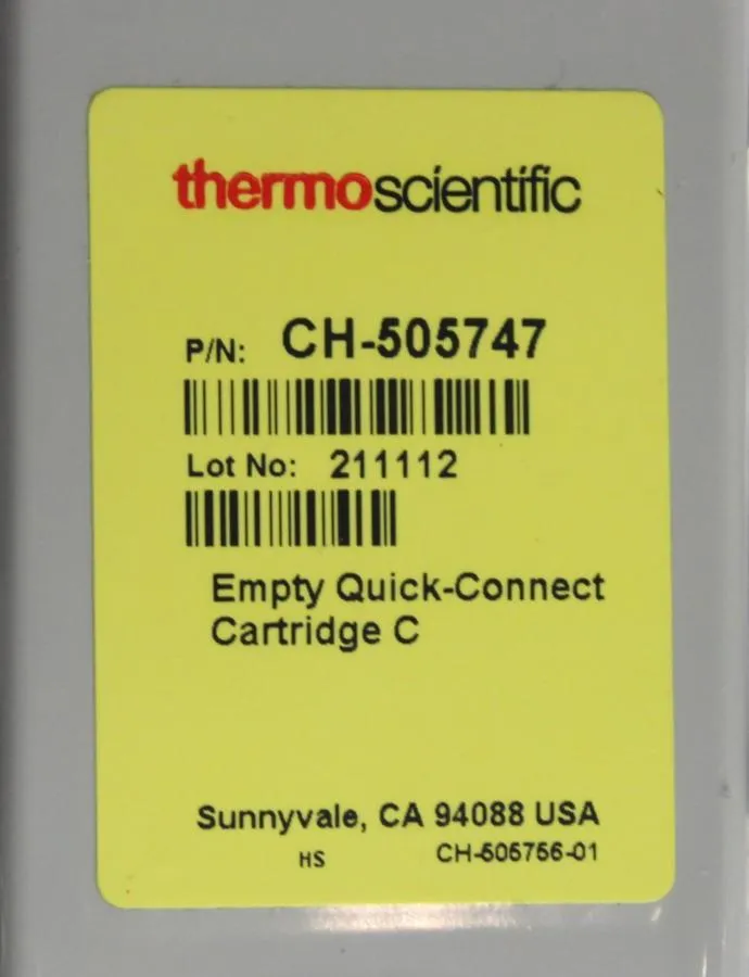 Thermo Scientific Empty Quick-Connect Cartridge C  As-is, CLEARANCE!