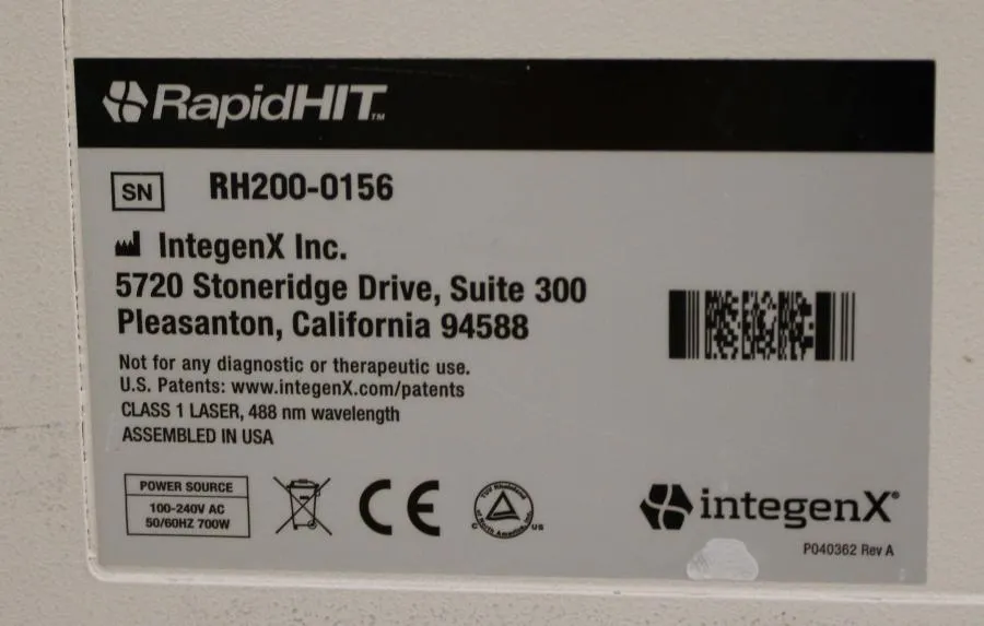 IntegenX RapidHIT 200-0156 As-is, CLEARANCE!