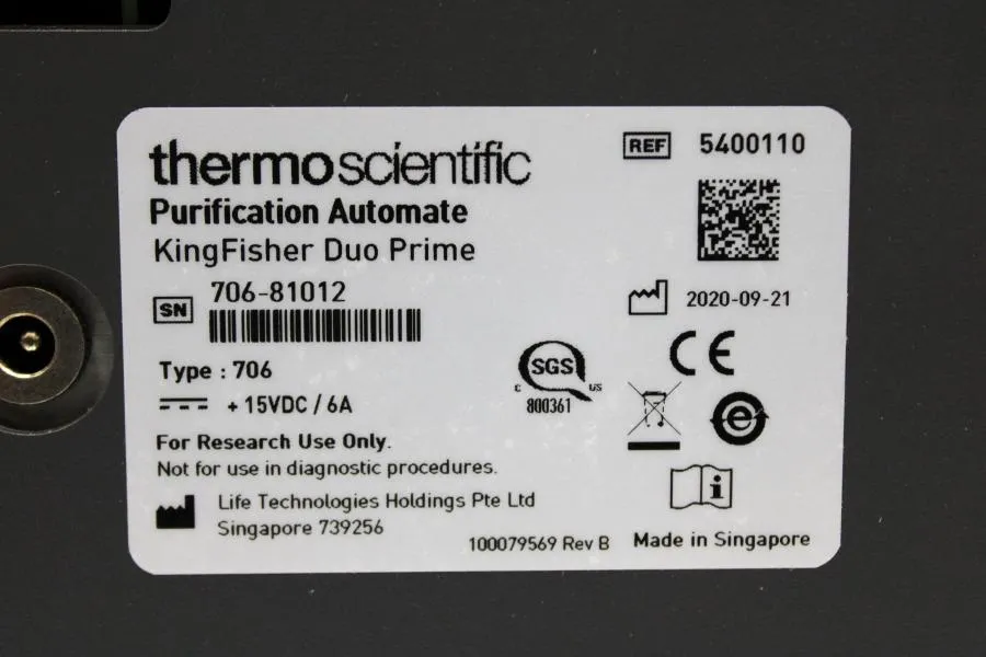 Thermo Scientific Kingfisher Duo Prime As-is, CLEARANCE!