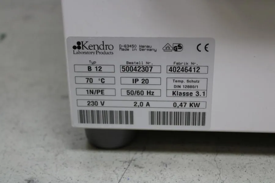 Kendro B12 Incubator PN50042307 3 Shelves Capacity 131L EU PLUG