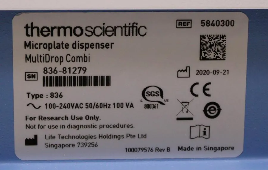 Thermo Scientific Microplate Dispenser MultiDrop Combi 5840300