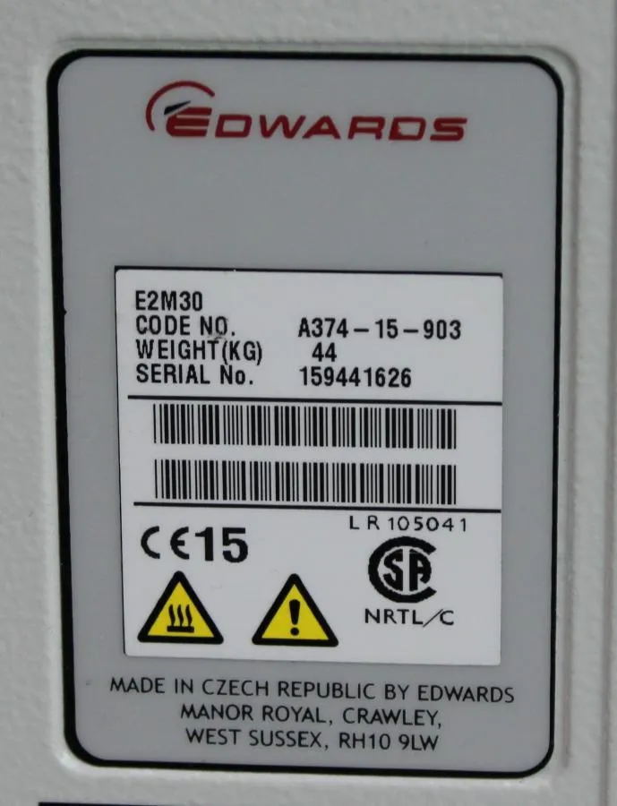 Edwards E2M30 Rotary Vane Vacuum Pump A37415903+ O As-is, CLEARANCE!