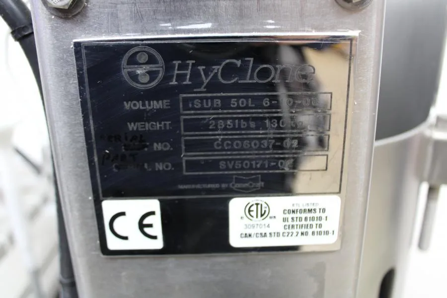 HyClone SV50171.02 50L Single-Use Bioreactor on Rolling Cart