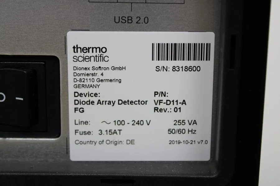 Thermo Scientific Vanquish Diode Array Detector FG VF-D11-A-01