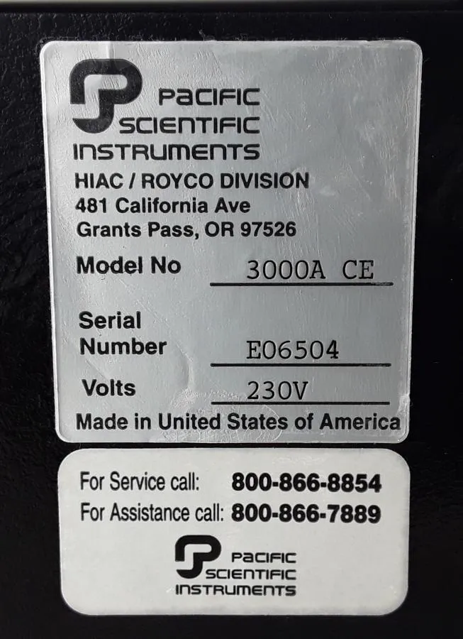 Pacific Scientific 3000A Liquid Syringe Sampler