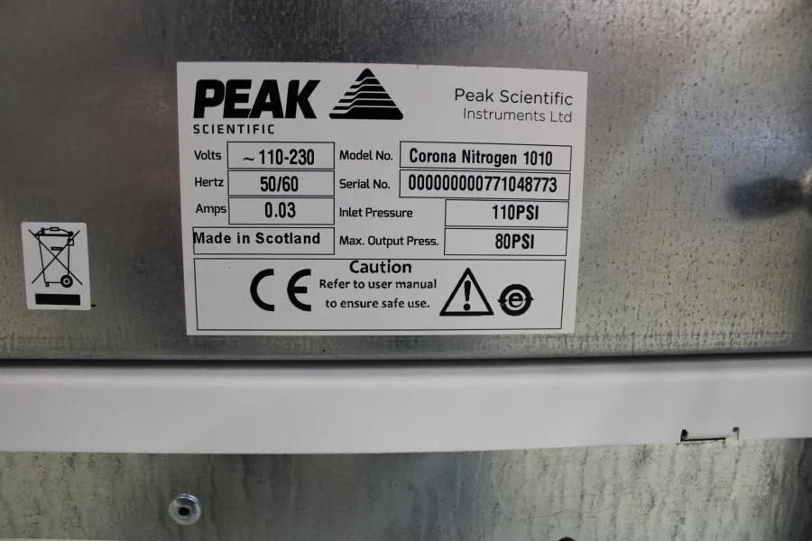 Peak Scientific Corona N2 Nitrogen Generator & Corona Air Compressor